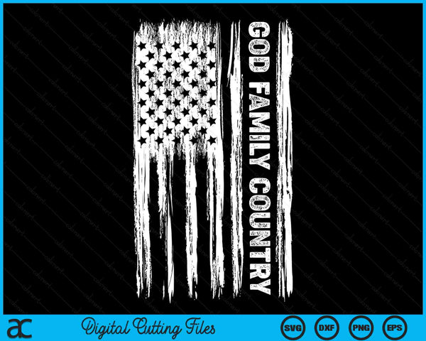 God Family Country Patriotic Christian American Flag SVG PNG Digital Printable Files