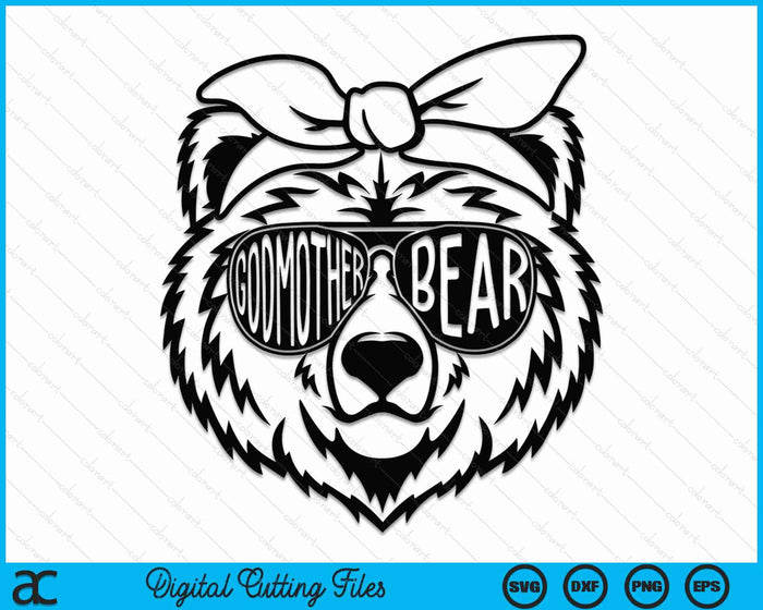 Godmother Bear With Bandana Godmother Bear SVG PNG Digital Cutting Files Godmother Bear With Bandana Godmother Bear SVG PNG Digital Cutting Files