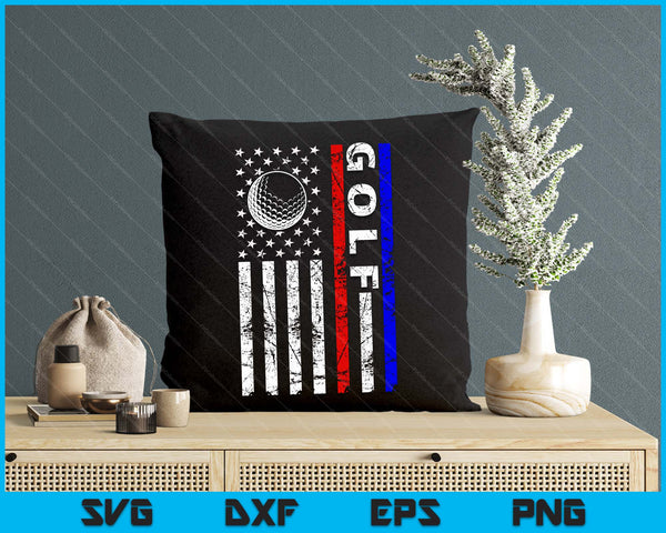 Golf Lovers 4th of July American Flag Golf USA SVG PNG Digital Printable Files