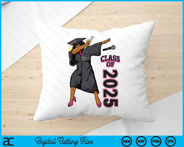 Graduation Gift Her Seniors Class of 2025 Black Girl SVG PNG Digital Printable Files