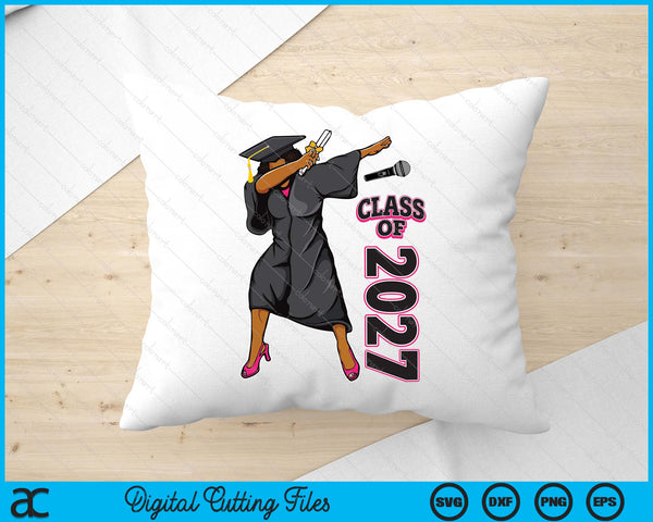 Graduation Gift Her Seniors Class of 2027 Black Girl SVG PNG Digital Printable Files