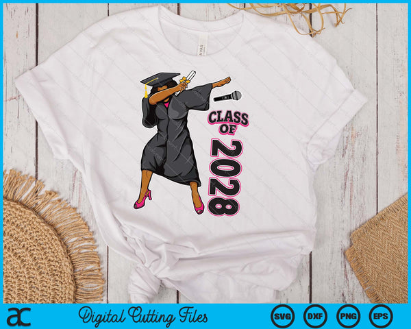 Graduation Gift Her Seniors Class of 2028 Black Girl SVG PNG Digital Printable Files