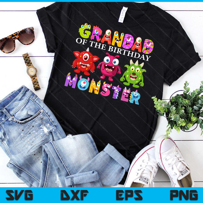 Grandad Of The Little Monster Birthday Party Family Monster SVG PNG Digital Cutting Files Grandad Of The Little Monster Birthday Party Family Monster SVG PNG Digital Cutting Files