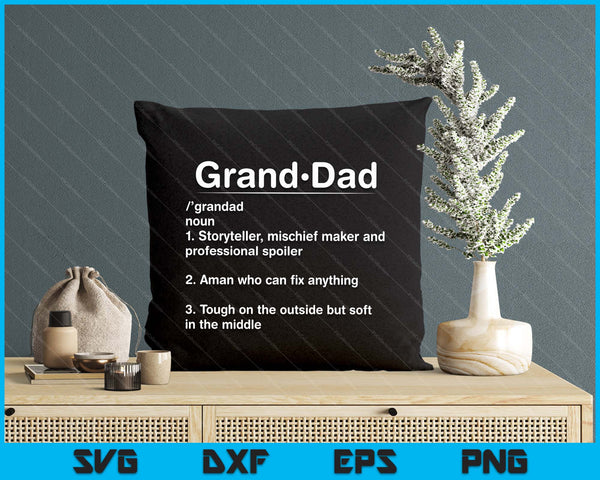 Granddad Definition Grandpa Fathers Day SVG PNG Digital Printable Files
