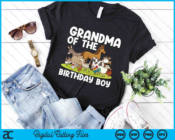 Grandma Of The Birthday Boy Farm Animals Theme SVG PNG Digital Cutting Files