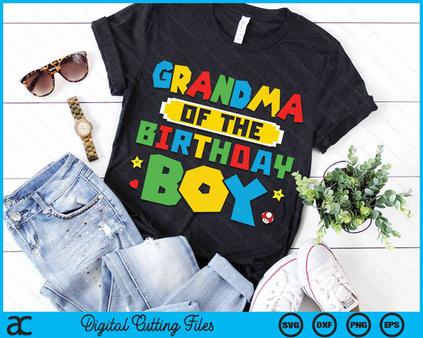 Grandma Of The Birthday Boy Game Gaming Family SVG PNG Digital Cutting Files