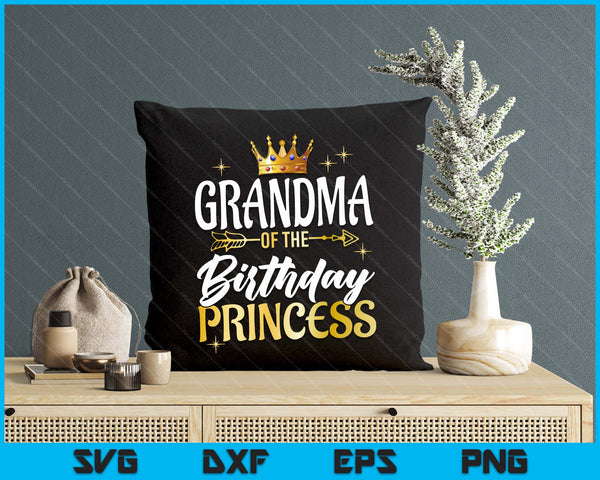 Grandma Of The Birthday Princess Girl Party Matching Family SVG PNG Digital Printable Files