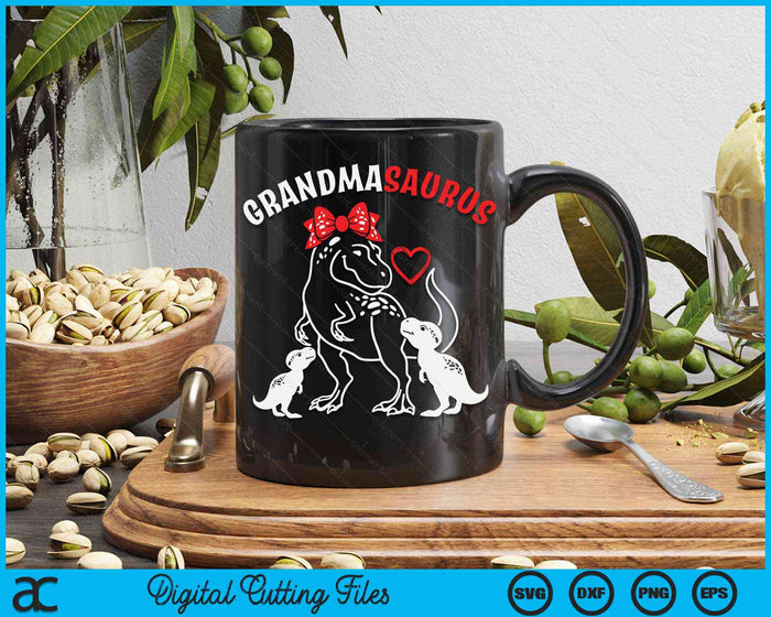 Grandmasaurus oma 2 kinderen dinosaurus Moederdag SVG PNG digitale snijbestanden Grandmasaurus oma 2 kinderen dinosaurus Moederdag SVG PNG digitale snijbestanden