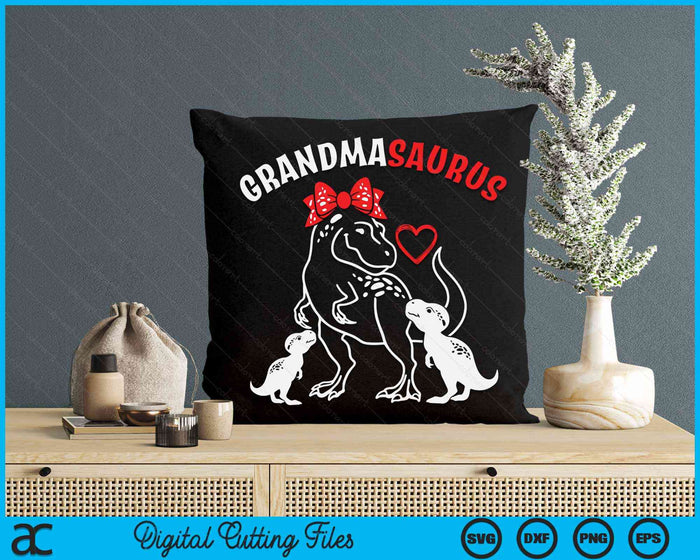 Grandmasaurus oma 2 kinderen dinosaurus Moederdag SVG PNG digitale snijbestanden Grandmasaurus oma 2 kinderen dinosaurus Moederdag SVG PNG digitale snijbestanden