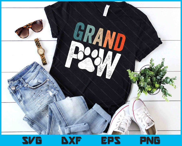 Grandpaw Dog Grandpa Father's Day Family Grandkids SVG PNG Digital Printable Files