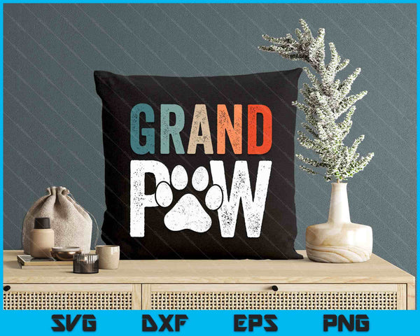 Grandpaw Dog Grandpa Father's Day Family Grandkids SVG PNG Digital Printable Files