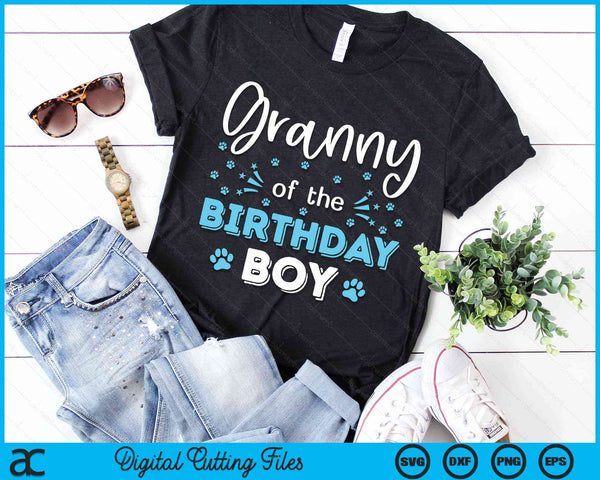 Granny Of The Birthday Boy Dog Paw Bday Party Celebration SVG PNG Digital Cutting Files