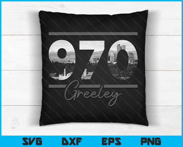 Greeley 970 Area Code Skyline Colorado Vintage SVG PNG Cutting Printable Files
