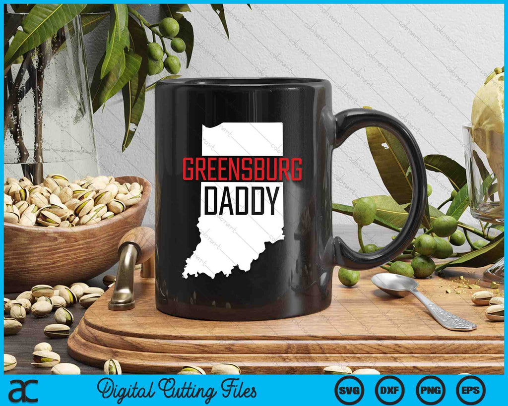 Greensburg Daddy Indiana State Map SVG PNG Digital Printable Files – creativeusarts