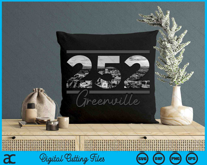 Greenville 252 Netnummer Skyline North Carolina Vintage SVG PNG digitale snijbestanden Greenville 252 Netnummer Skyline North Carolina Vintage SVG PNG digitale snijbestanden