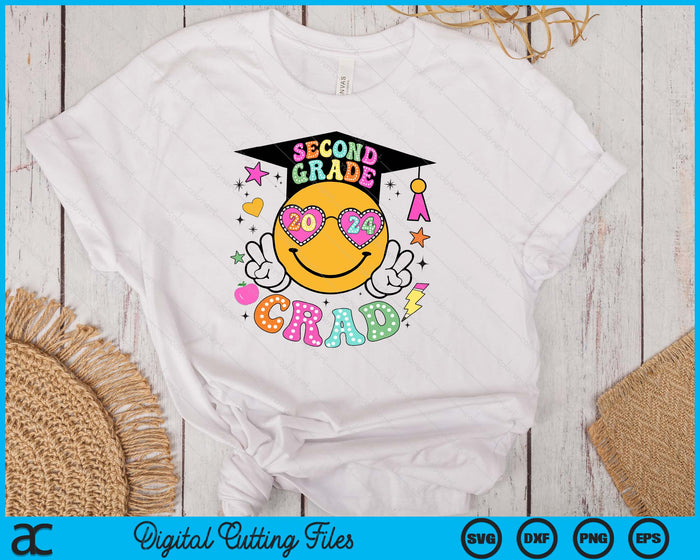 Groovy 2nd Grade Graduate Happy Face Graduation 2024 Grad SVG PNG Digital Cutting Files Groovy 2nd Grade Graduate Happy Face Graduation 2024 Grad SVG PNG Digital Cutting Files