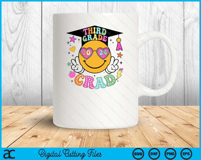 Groovy 3rd Grade Graduate Happy Face Graduation 2024 Grad SVG PNG Digital Cutting Files Groovy 3rd Grade Graduate Happy Face Graduation 2024 Grad SVG PNG Digital Cutting Files
