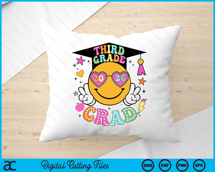 Groovy 3rd Grade Graduate Happy Face Graduation 2026 Grad SVG PNG Digital Cutting Files Groovy 3rd Grade Graduate Happy Face Graduation 2026 Grad SVG PNG Digital Cutting Files