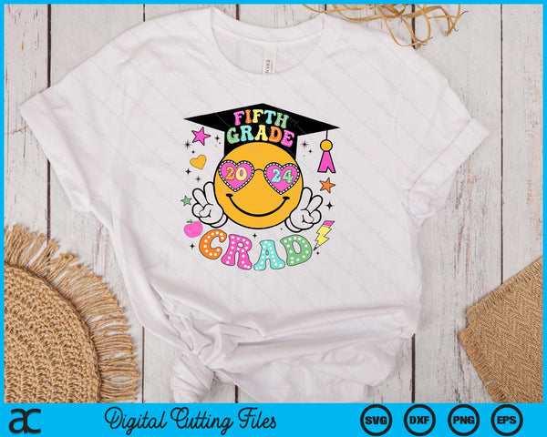 Groovy 5th Grade Graduate Happy Face Graduation 2024 Grad SVG PNG Digital Cutting Files