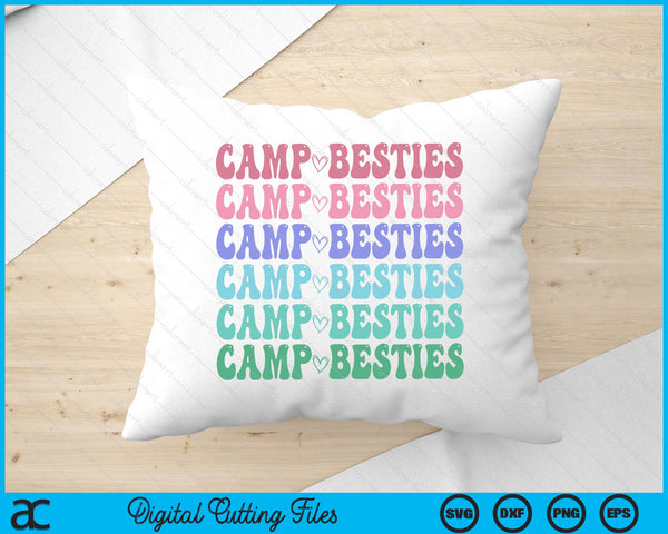 Groovy CAMP BESTIES Girls Campfire Crew Ladies Team Cousin SVG PNG Digital Printable Files