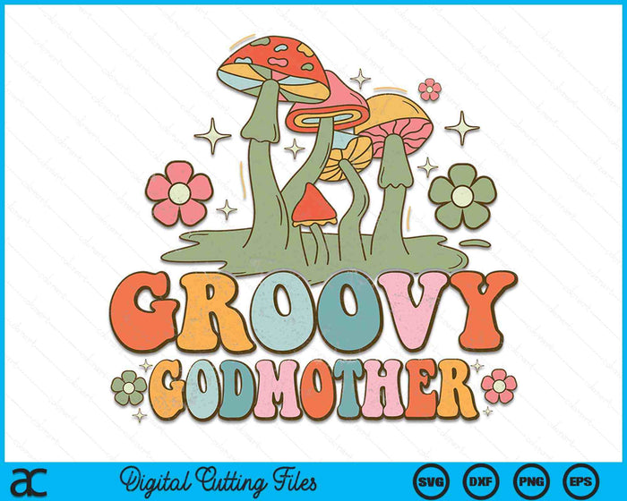 Groovy Godmother 70s Aesthetic Nostalgia 1970's Hippie Godmother Retro SVG PNG Digital Cutting Files