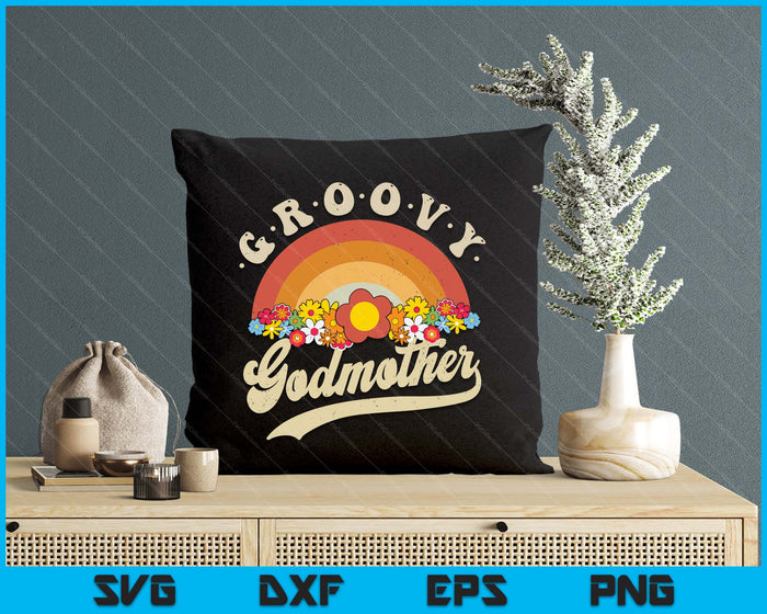 Groovy Godmother Retro Rainbow Colorful Flowers Design SVG PNG Digital Printable Files Groovy Godmother Retro Rainbow Colorful Flowers Design SVG PNG Digital Printable Files