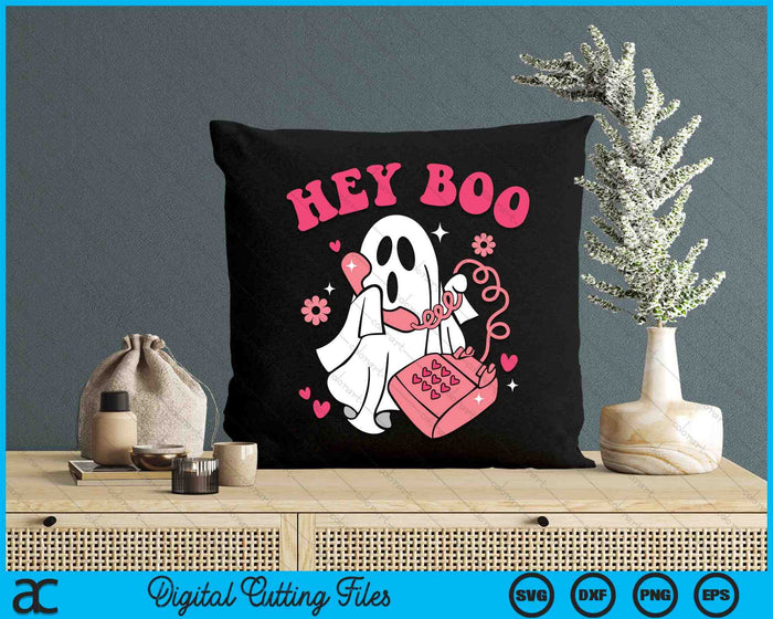 Groovy Hey Boo Lindo Fantasma Divertido Halloween SVG PNG Archivos de corte digital Groovy Hey Boo Lindo Fantasma Divertido Halloween SVG PNG Archivos de corte digital