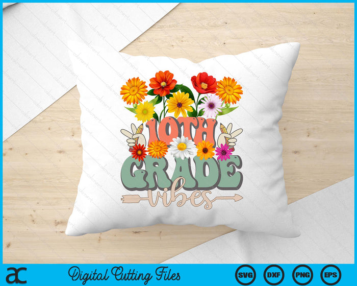 Groovy Hippie Wildflower 10th Grade Vibes Teachers Girls Kids SVG PNG Digital Cutting Files Groovy Hippie Wildflower 10th Grade Vibes Teachers Girls Kids SVG PNG Digital Cutting Files