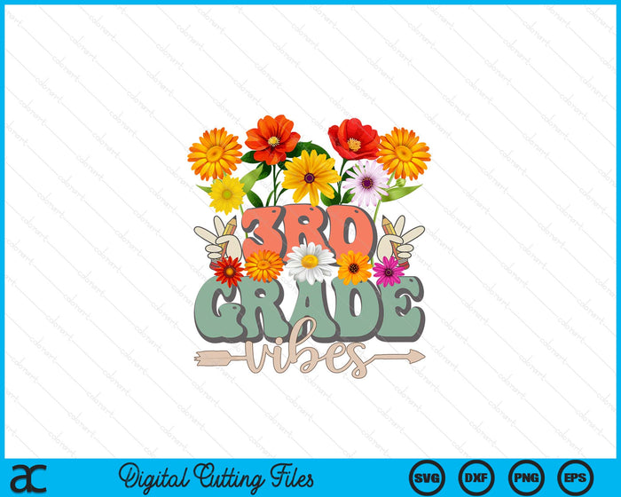 Groovy Hippie Wildflower 3rd Grade Vibes Teachers Girls Kids SVG PNG Digital Cutting Files Groovy Hippie Wildflower 3rd Grade Vibes Teachers Girls Kids SVG PNG Digital Cutting Files