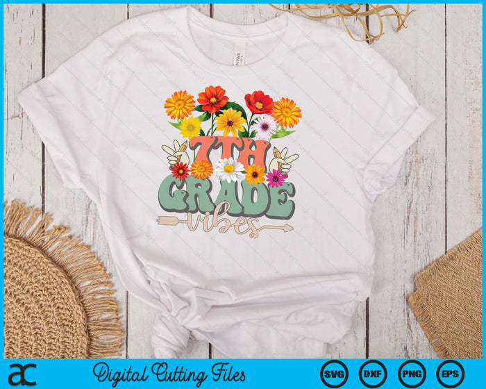 Groovy Hippie Wildflower 7th Grade Vibes Teachers Girls Kids SVG PNG Digital Cutting Files Groovy Hippie Wildflower 7th Grade Vibes Teachers Girls Kids SVG PNG Digital Cutting Files