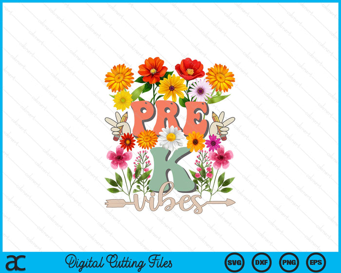 Groovy Hippie Wildflower Pre-K Vibes Teachers Girls Kids SVG PNG Digital Cutting Files Groovy Hippie Wildflower Pre-K Vibes Teachers Girls Kids SVG PNG Digital Cutting Files