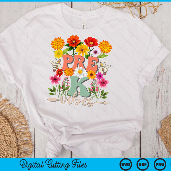 Groovy Hippie Wildflower Pre-K Vibes Teachers Girls Kids SVG PNG Digital Cutting Files Groovy Hippie Wildflower Pre-K Vibes Teachers Girls Kids SVG PNG Digital Cutting Files