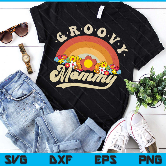 Groovy Mommy Retro Rainbow Colorful Flowers SVG PNG Digital Printable Files Groovy Mommy Retro Rainbow Colorful Flowers SVG PNG Digital Printable Files