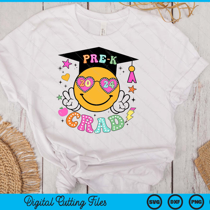 Groovy Pre-K Graduate Happy Face Graduation 2024 Grad SVG PNG Digital Cutting Files Groovy Pre-K Graduate Happy Face Graduation 2024 Grad SVG PNG Digital Cutting Files