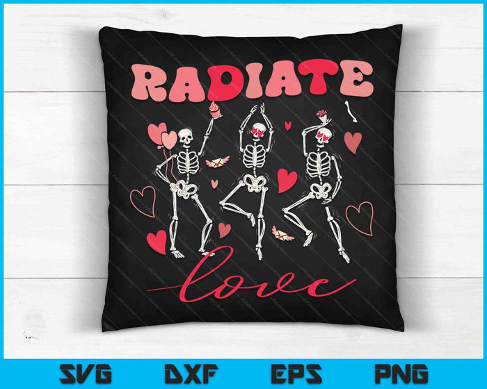 Groovy Radiate Love Valentine X-ray Tech Radiology Rad Tech SVG PNG Digital Cutting Files