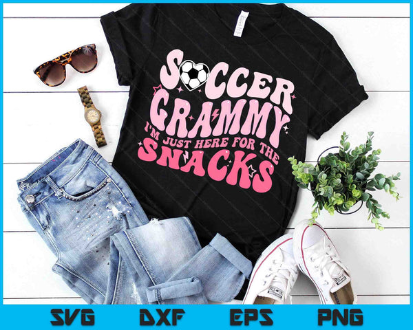 Groovy Soccer Grammy I'm Just Here For The Snacks SVG PNG Digital Printable Files