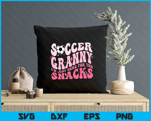 Groovy Soccer Granny I'm Just Here For The Snacks SVG PNG Digital Printable Files