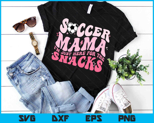 Groovy Soccer Mama I'm Just Here For The Snacks SVG PNG Digital Printable Files