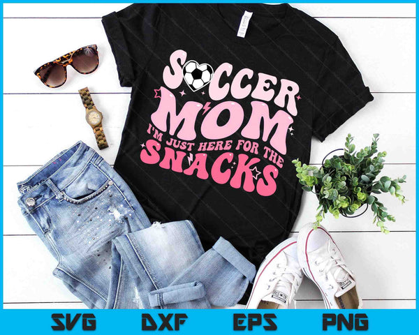 Groovy Soccer Mom I'm Just Here For The Snacks SVG PNG Digital Printable Files