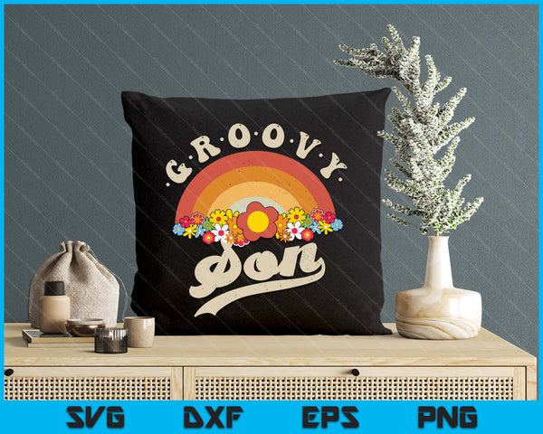 Groovy Son Retro Rainbow Colorful Flowers SVG PNG Digital Printable Files