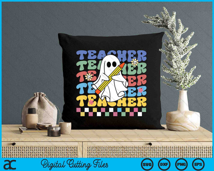 Groovy Teacher Halloween Retro For Women Halloween Teacher SVG PNG Digital Cutting Files Groovy Teacher Halloween Retro For Women Halloween Teacher SVG PNG Digital Cutting Files