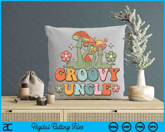 Groovy Uncle 70s Aesthetic Nostalgia 1970's Hippie Uncle Retro SVG PNG Digital Cutting Files