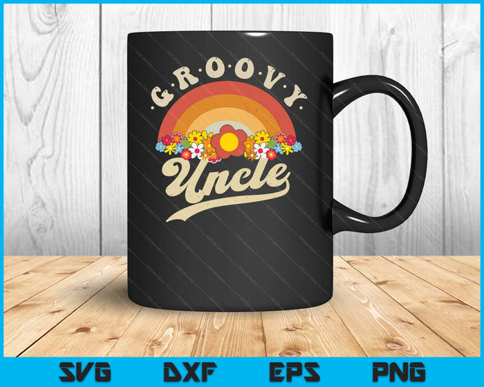Groovy Uncle Retro Rainbow Colorful Flowers SVG PNG Digital Printable Files Groovy Uncle Retro Rainbow Colorful Flowers SVG PNG Digital Printable Files