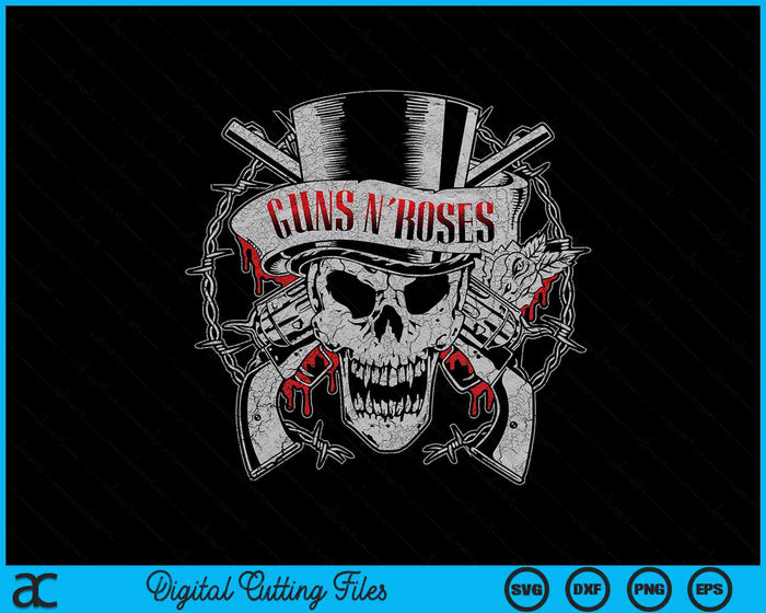 Guns N' Roses Top Hat Skull SVG PNG Archivos de corte digital Guns N' Roses Top Hat Skull SVG PNG Archivos de corte digital