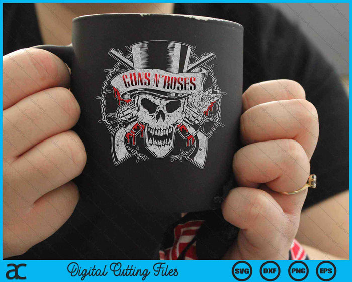 Guns N' Roses Top Hat Skull SVG PNG Archivos de corte digital Guns N' Roses Top Hat Skull SVG PNG Archivos de corte digital