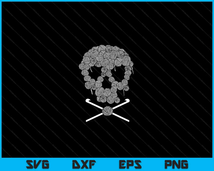 Halloweeen Cráneo Crochet Amantes Hilo Divertido Esqueleto regalo SVG PNG Archivo de corte digital Halloweeen Cráneo Crochet Amantes Hilo Divertido Esqueleto regalo SVG PNG Archivo de corte digital