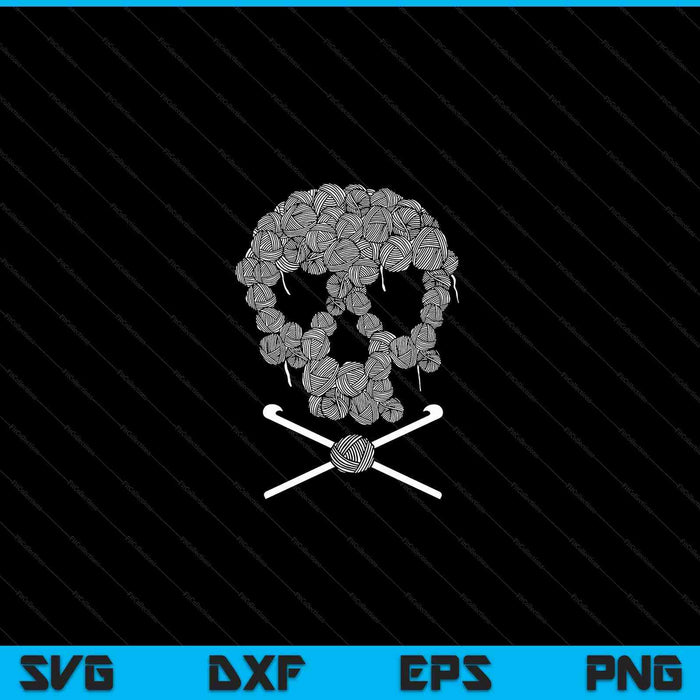 Halloweeen Cráneo Crochet Amantes Hilo Divertido Esqueleto regalo SVG PNG Archivo de corte digital Halloweeen Cráneo Crochet Amantes Hilo Divertido Esqueleto regalo SVG PNG Archivo de corte digital