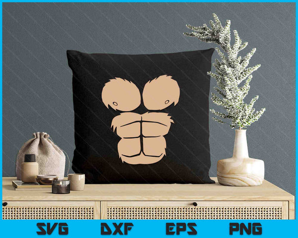 Halloween Costume Funny Monkey Gorilla Chest Suit Halloween SVG PNG Digital Printable Files
