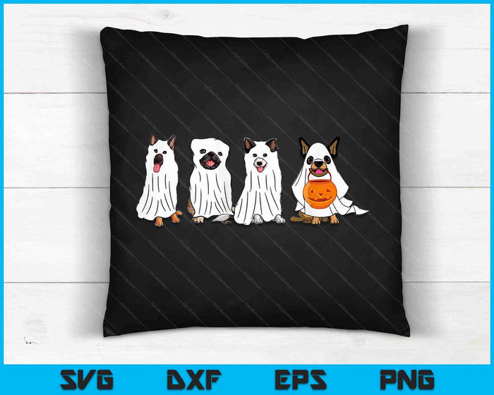 Perro de Halloween con calabaza Perro espeluznante Fantasma SVG PNG Cortando archivos imprimibles Perro de Halloween con calabaza Perro espeluznante Fantasma SVG PNG Cortando archivos imprimibles