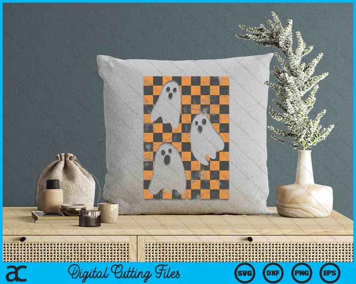 Halloween Ghosts Spooky Season Checker Board Distressed SVG PNG Digital Cutting Files Halloween Ghosts Spooky Season Checker Board Distressed SVG PNG Digital Cutting Files